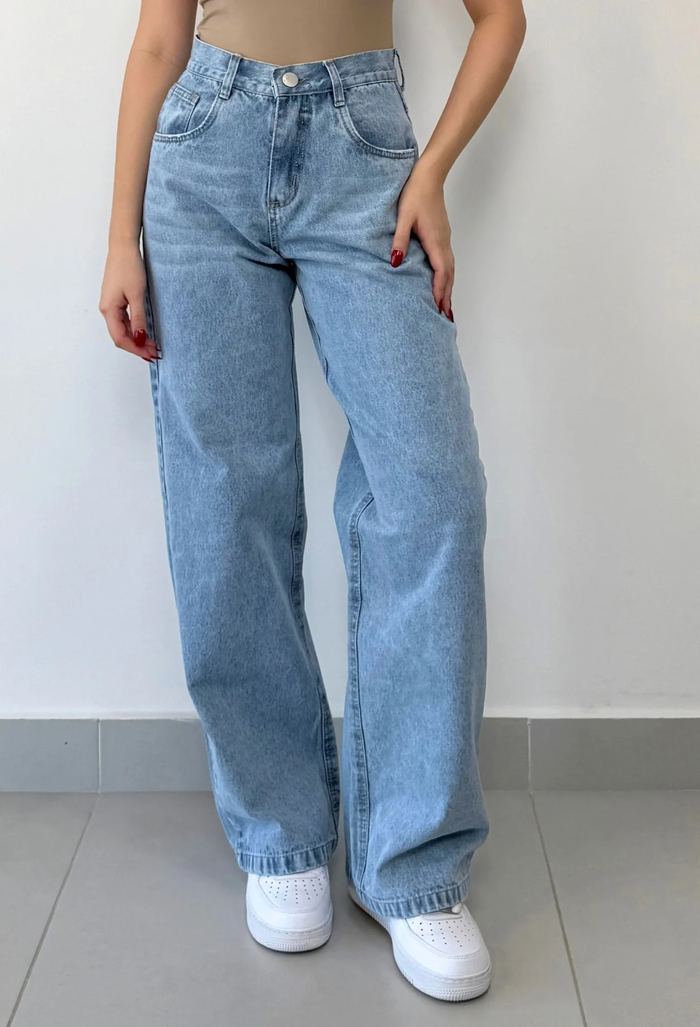 MIL716 - PANTALON RIGIDO WIDE CON BIGOTE