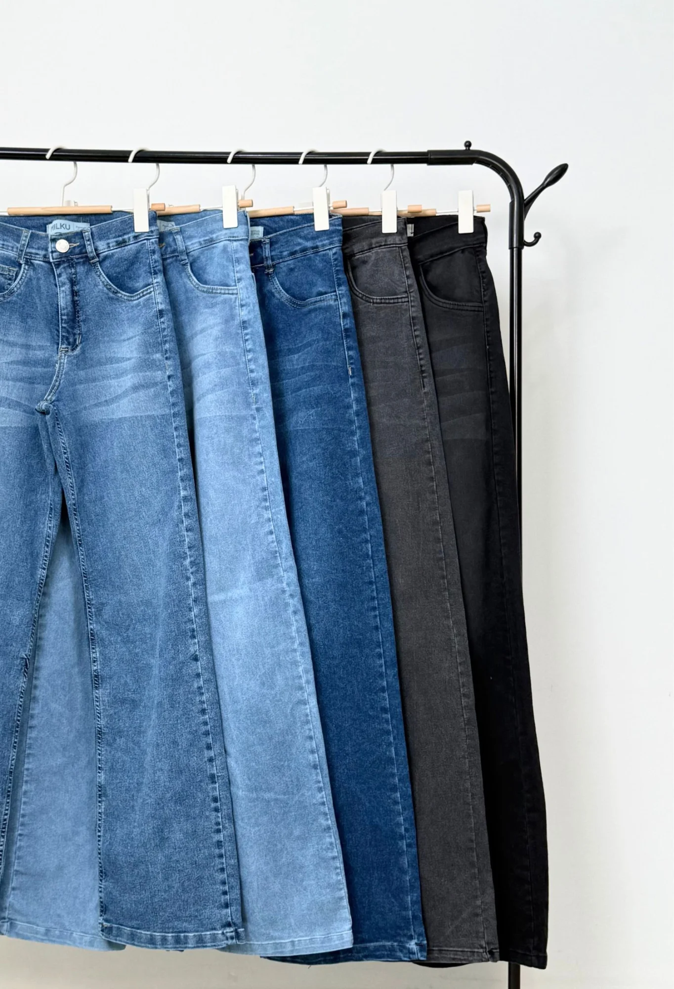 MIL539 - PANTALON WIDE CON BIGOTE ELASTIZADO — vista 4