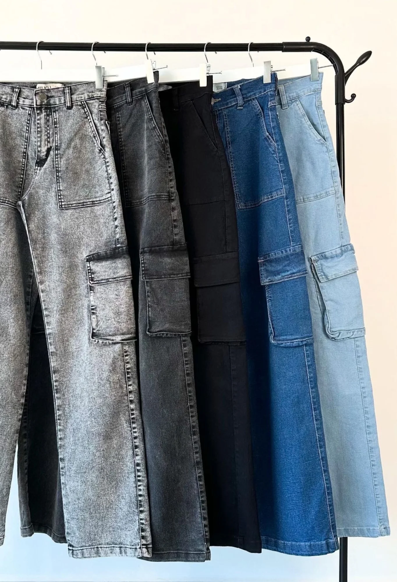 MIL523 - PANTALON WIDE CARGO ELASTIZADO — vista 5