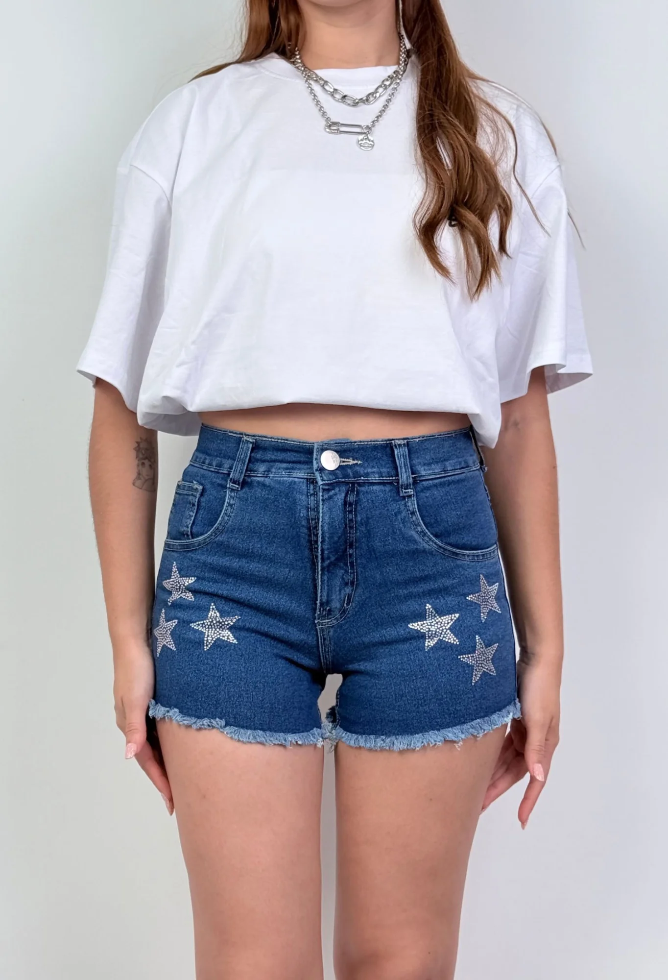 MIL570 - SHORT ESTRELLA STRASS ELASTIZADO