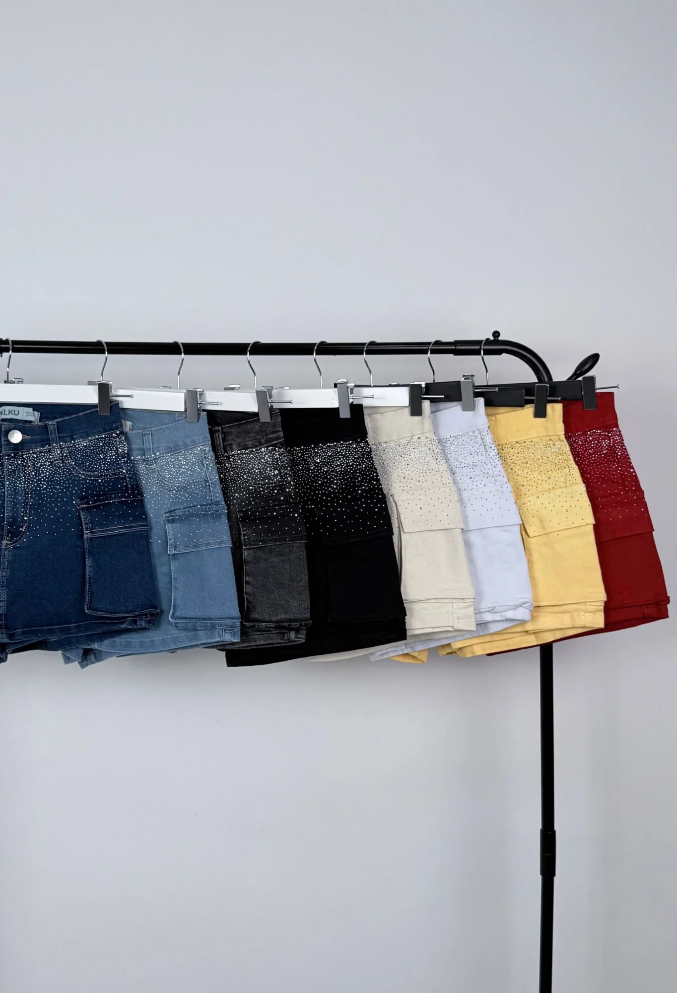 MIL567 - SHORT POLLERA CARGO STRASS ELASTIZADO — vista 5