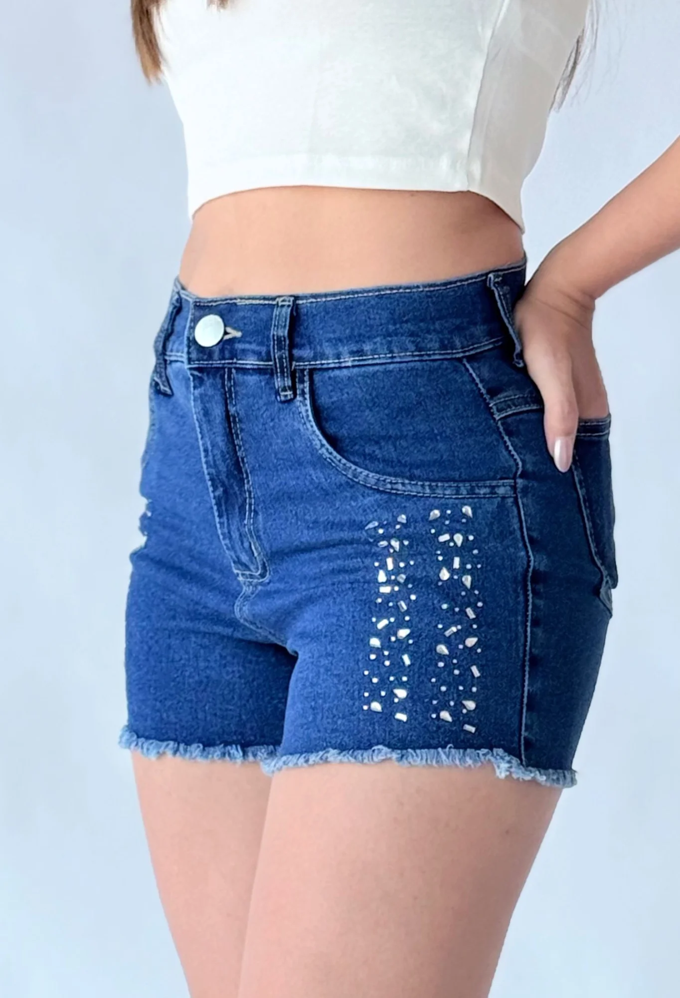 MIL555 - SHORT STRASS ELASTIZADO — vista 3