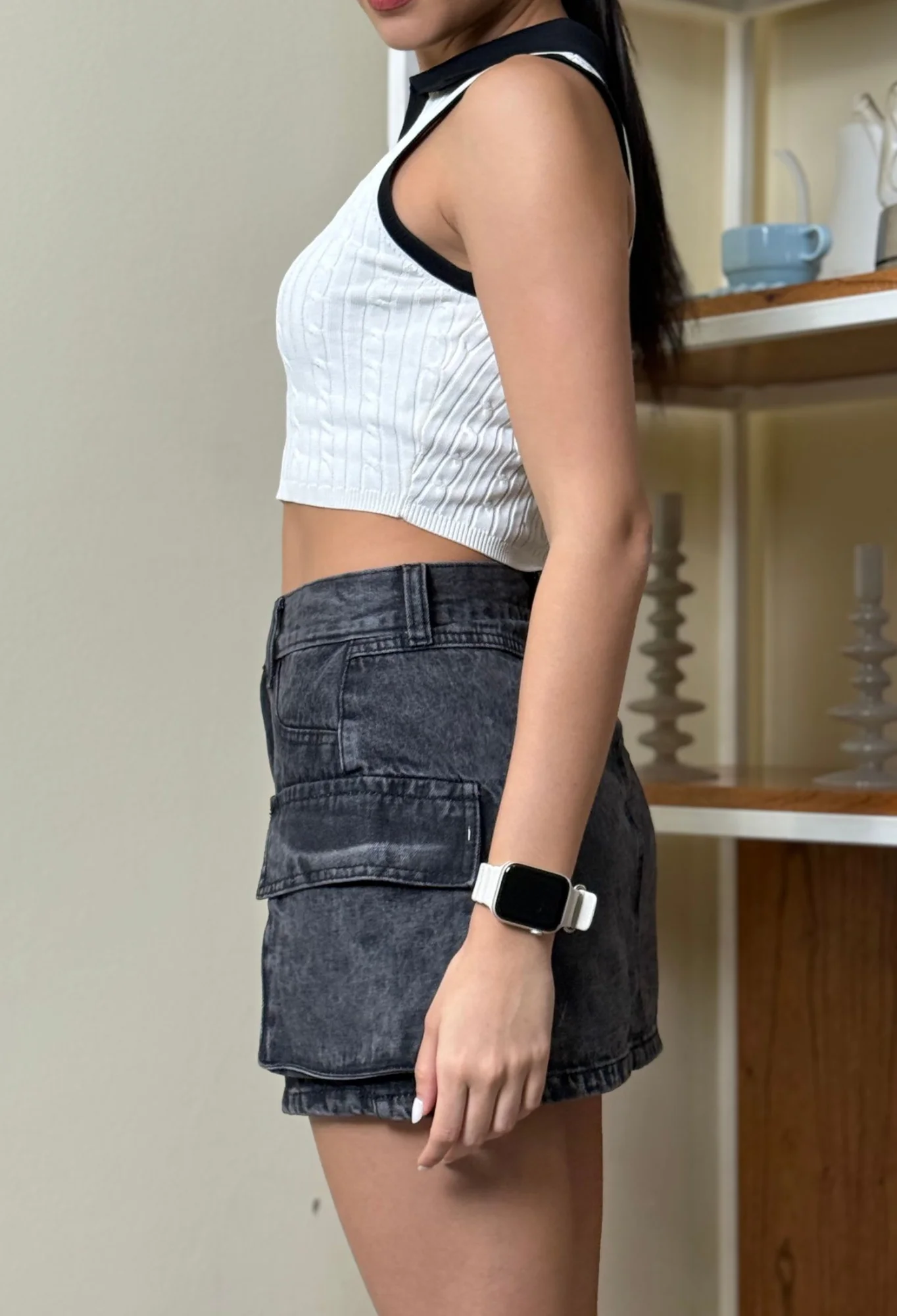 MIL713 - POLLERA MINI CARGO RIGIDO — vista 8