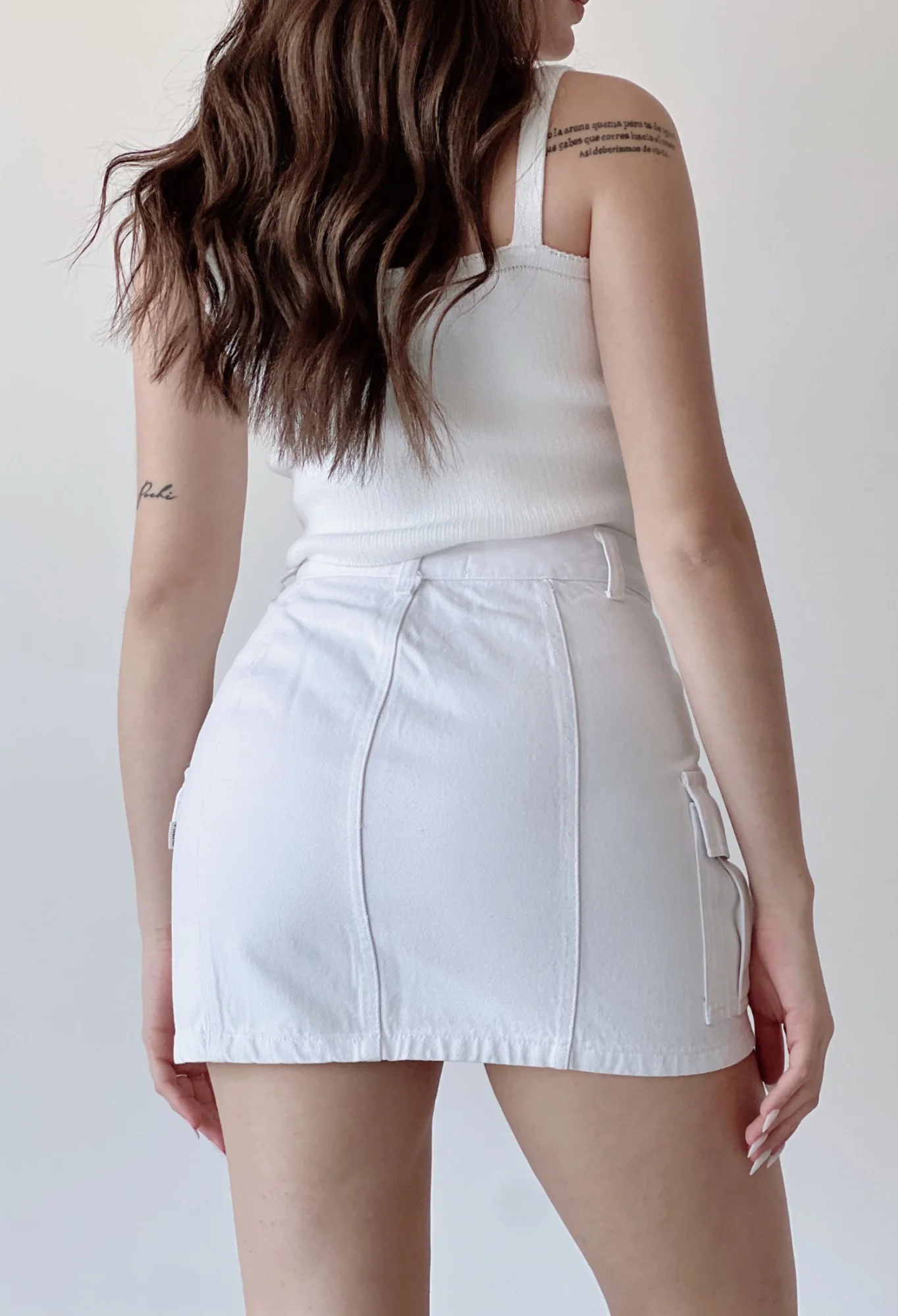 MIL487 - POLLERA MINI RIGIDO CARGO — vista 6