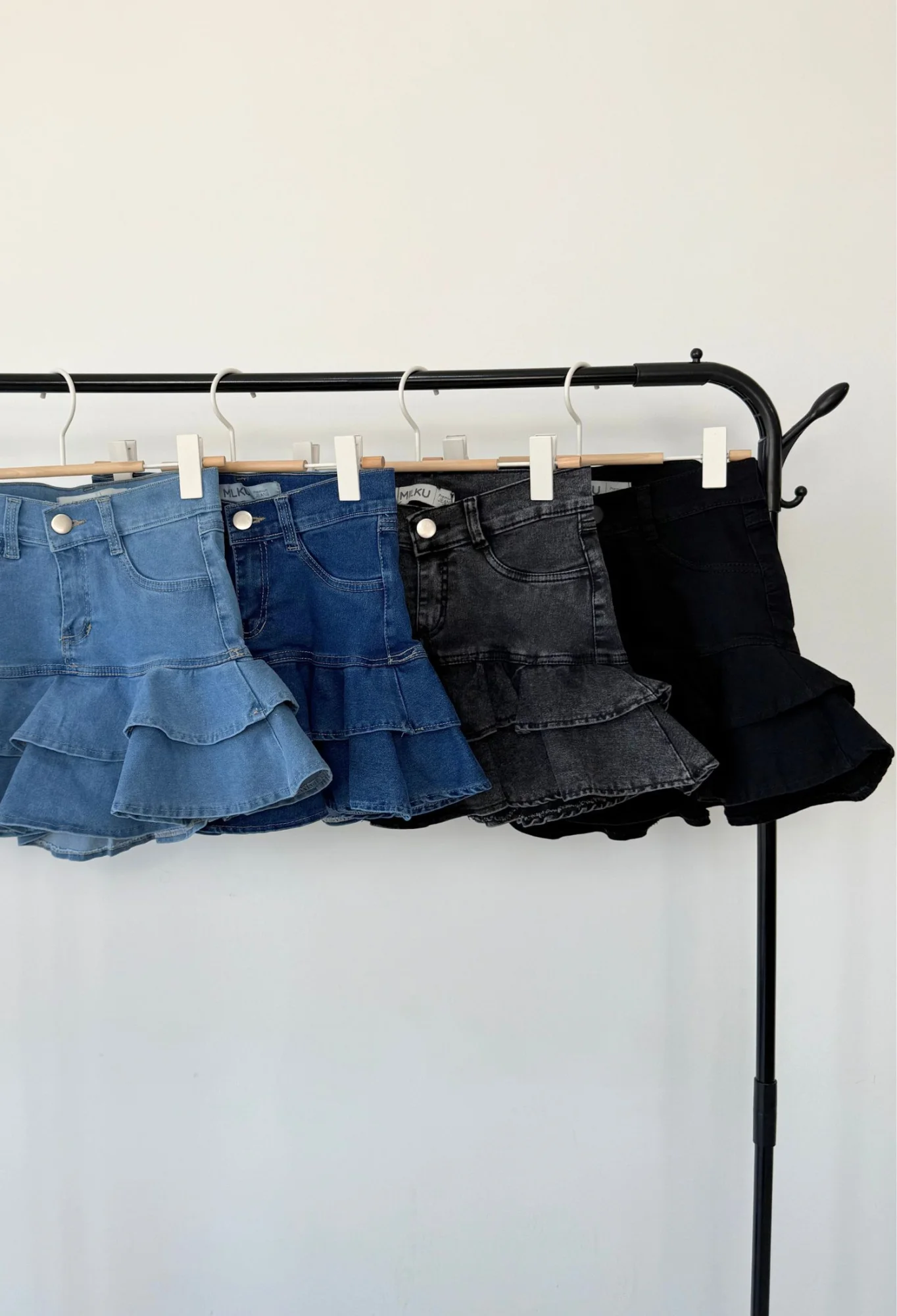 MIL545 - SHORT POLLERA VOLADO ELASTIZADO — vista 5