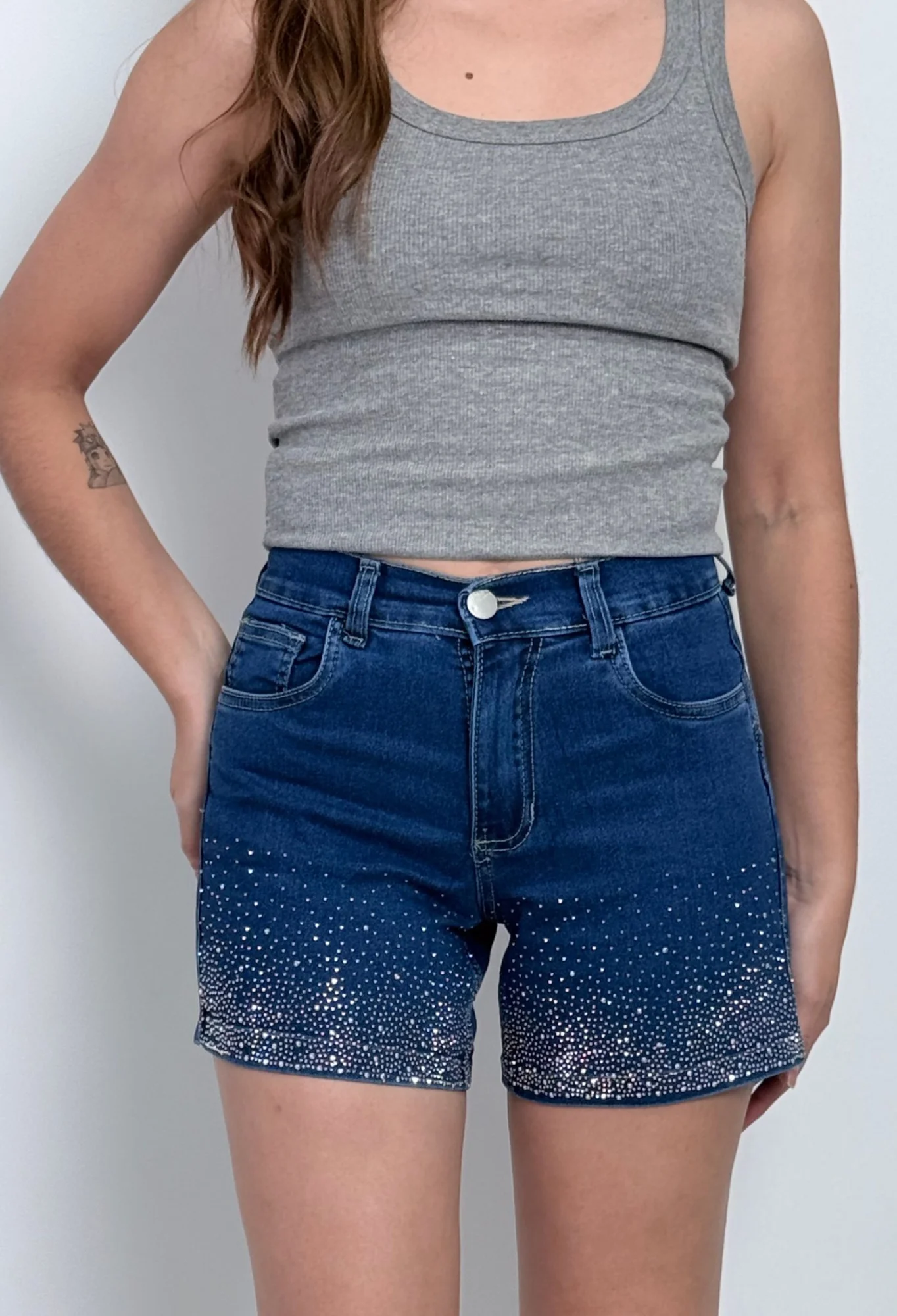 MIL568 - SHORT CORAZON STRASS ELASTIZADO — vista 4