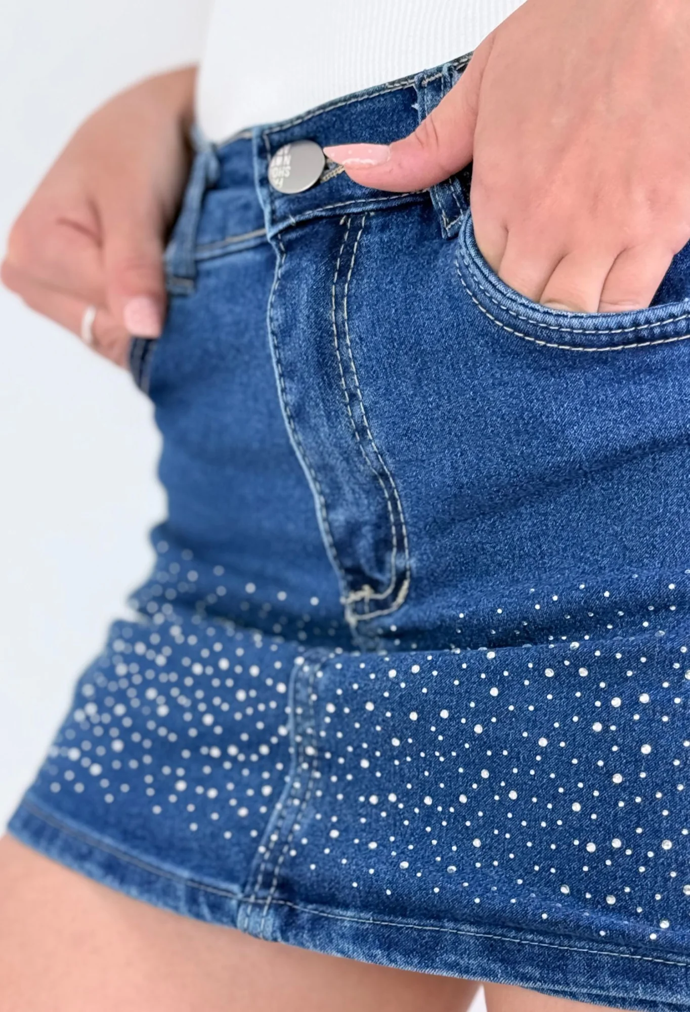 MIL554 - SHORT POLLERA STRASS ELASTIZADO — vista 5